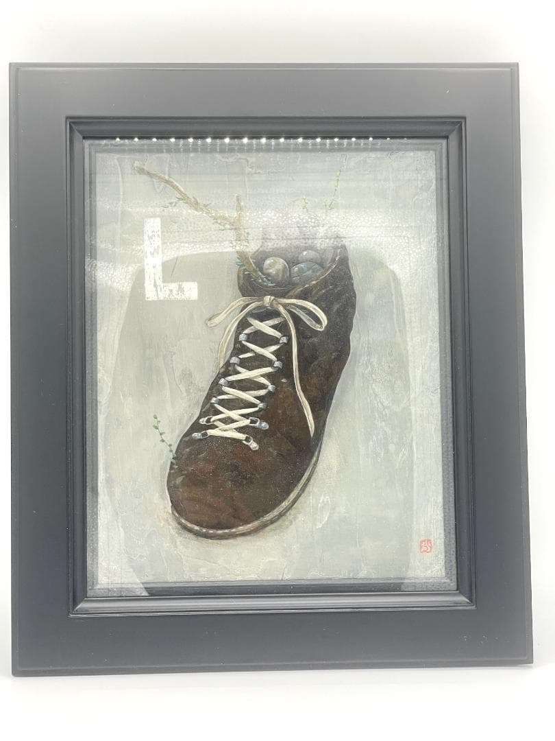 濱田尚吾 旅の記憶（左） アクリル画 額装