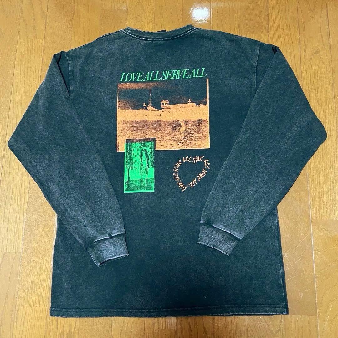 藤井風 ダメージロングTシャツ Mサイズ LOVE ALL SERVE ALL
