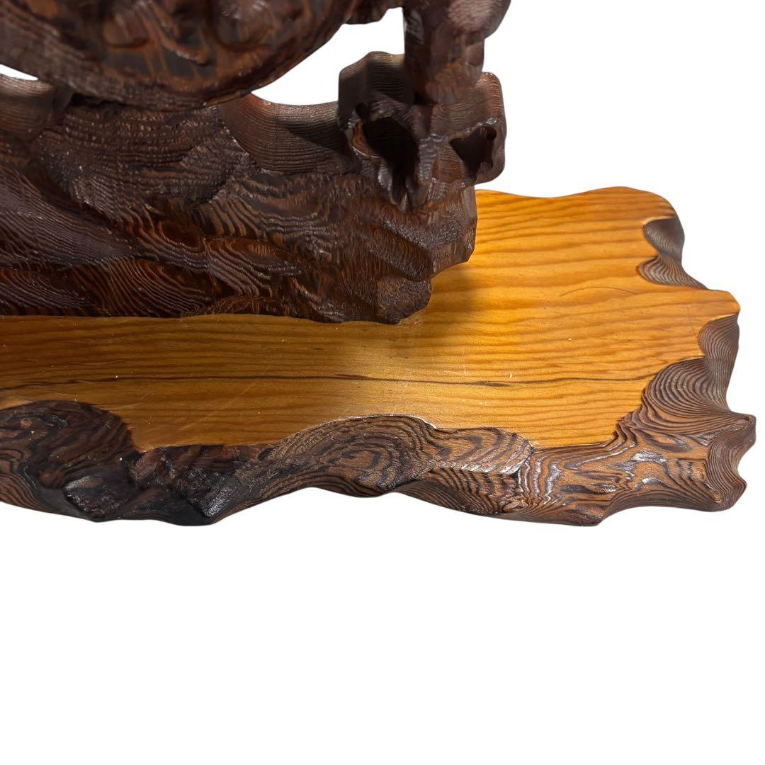 昇龍　木彫　龍　竜　縁起物　置物　インテリア　ドラゴン　木製　オブジェ