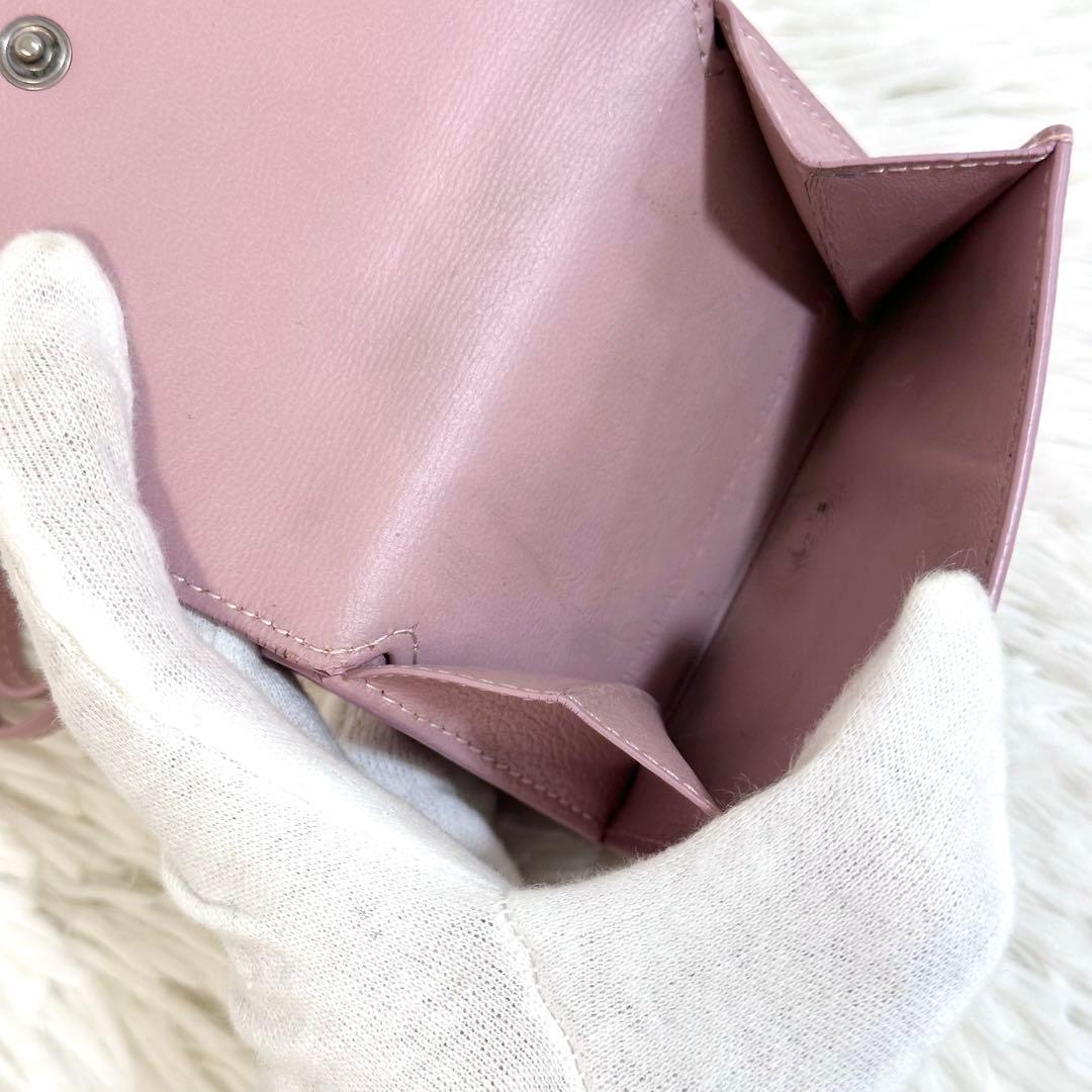 美品✨️付属品完備 バレンシアガ ネオクラシック 三つ折り財布 ピンク