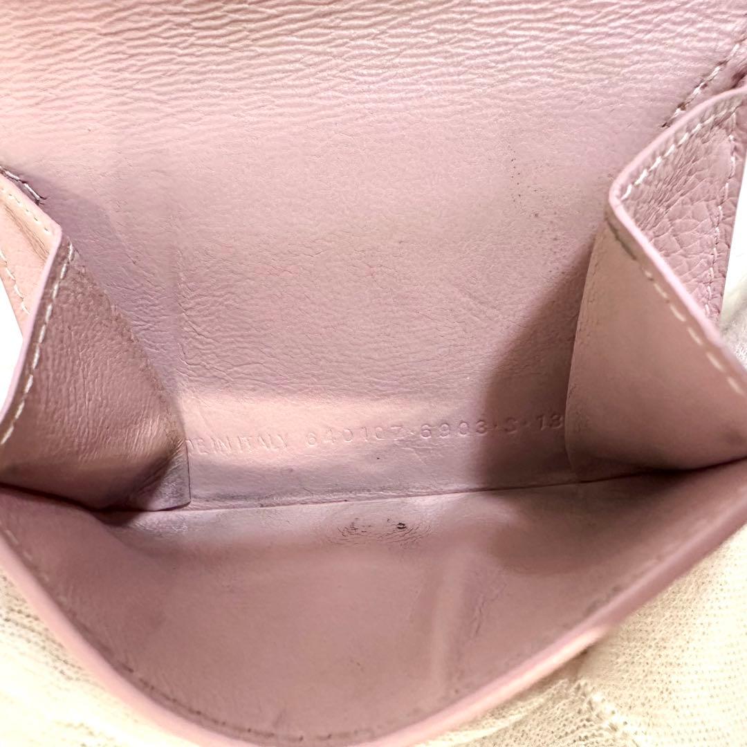 美品✨️付属品完備 バレンシアガ ネオクラシック 三つ折り財布 ピンク