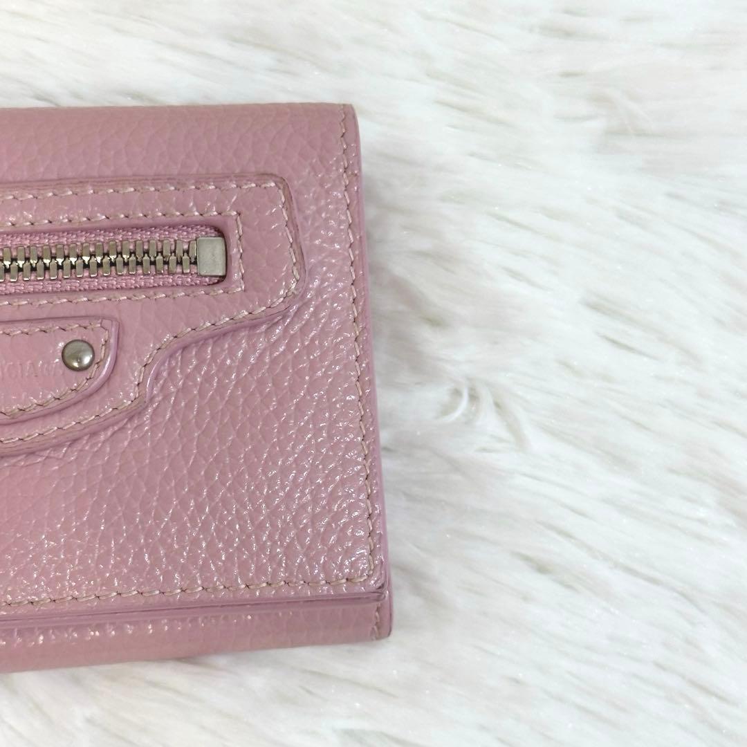 美品✨️付属品完備 バレンシアガ ネオクラシック 三つ折り財布 ピンク