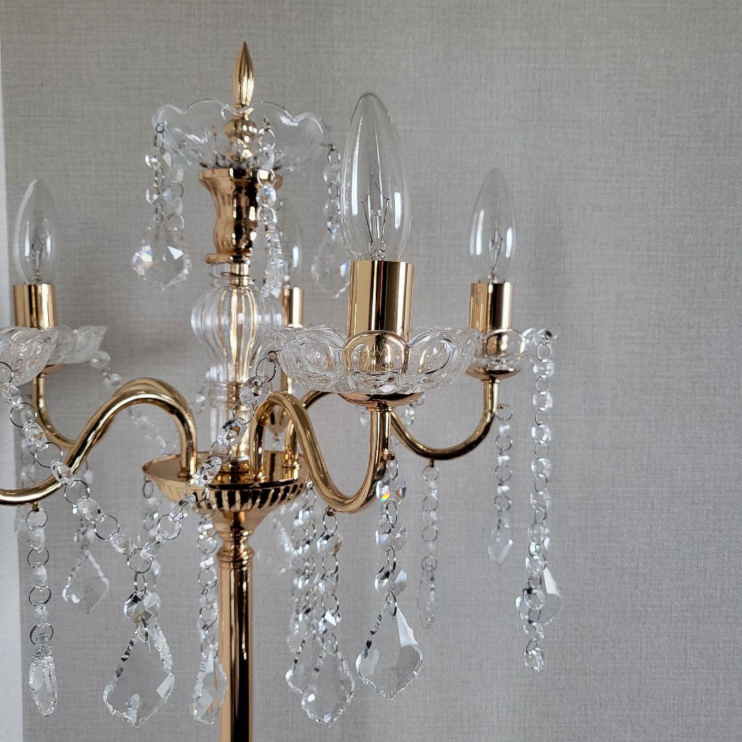 <Coin>【ほぼ新品】ゴールドクリスタルフロアランプ