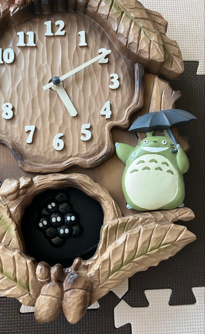 リズム(RHYTHM) トトロとネコバスの壁掛け時計　ジャンク品