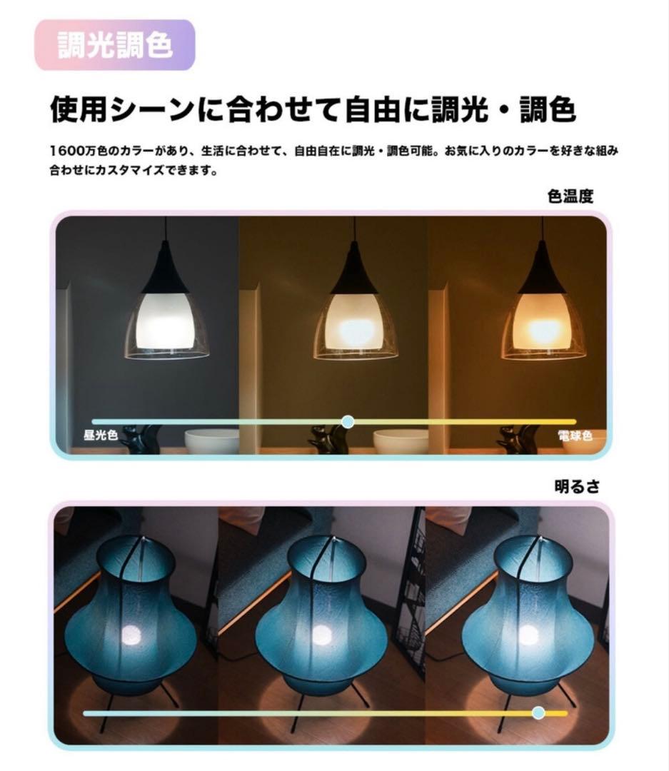 【てくと】Olinオリーンシーリングライトブラック スマート電球6点セット