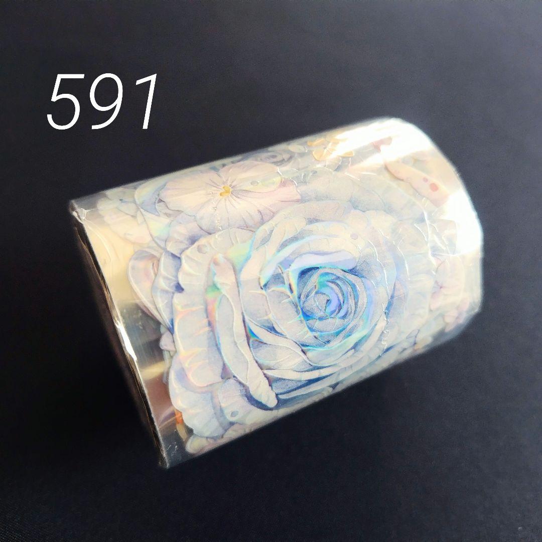 巻売 591★ 海外 マスキングテープ マステ PET 装飾 花 薔薇 虹光