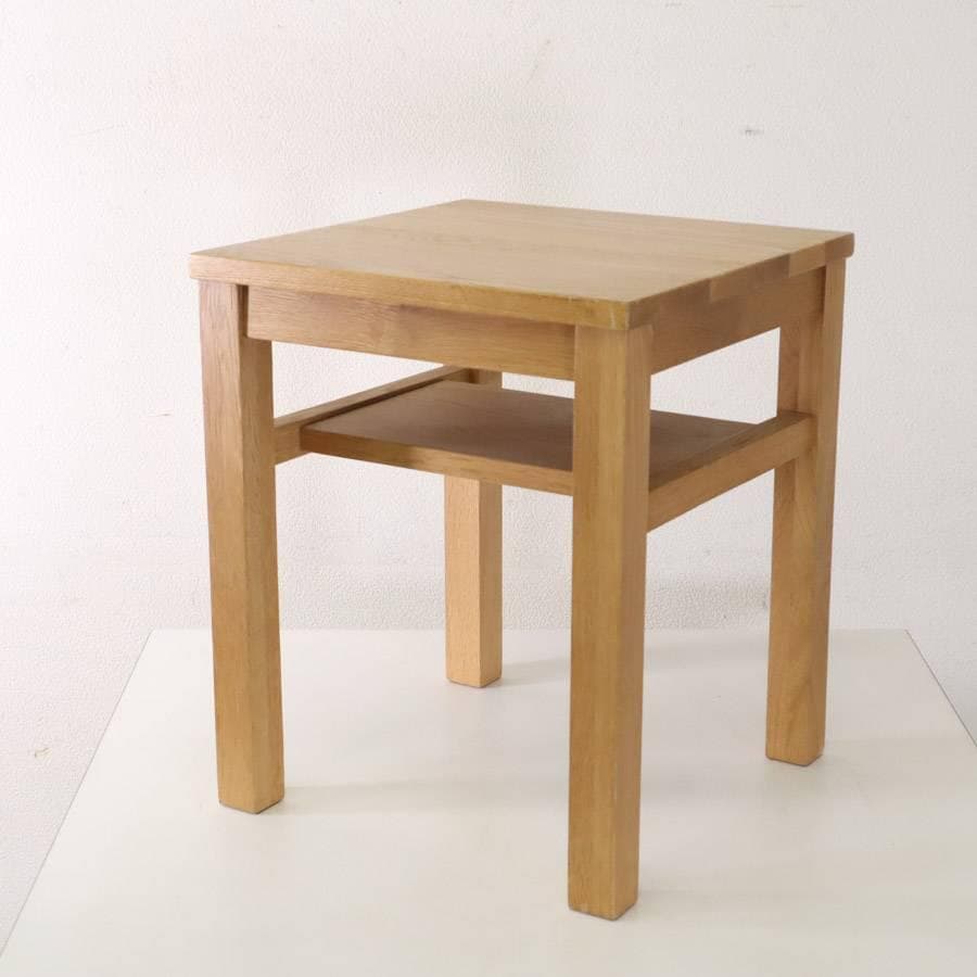 無印良品 無垢材サイドテーブルベンチ 板座・オーク材 37x37x44cm