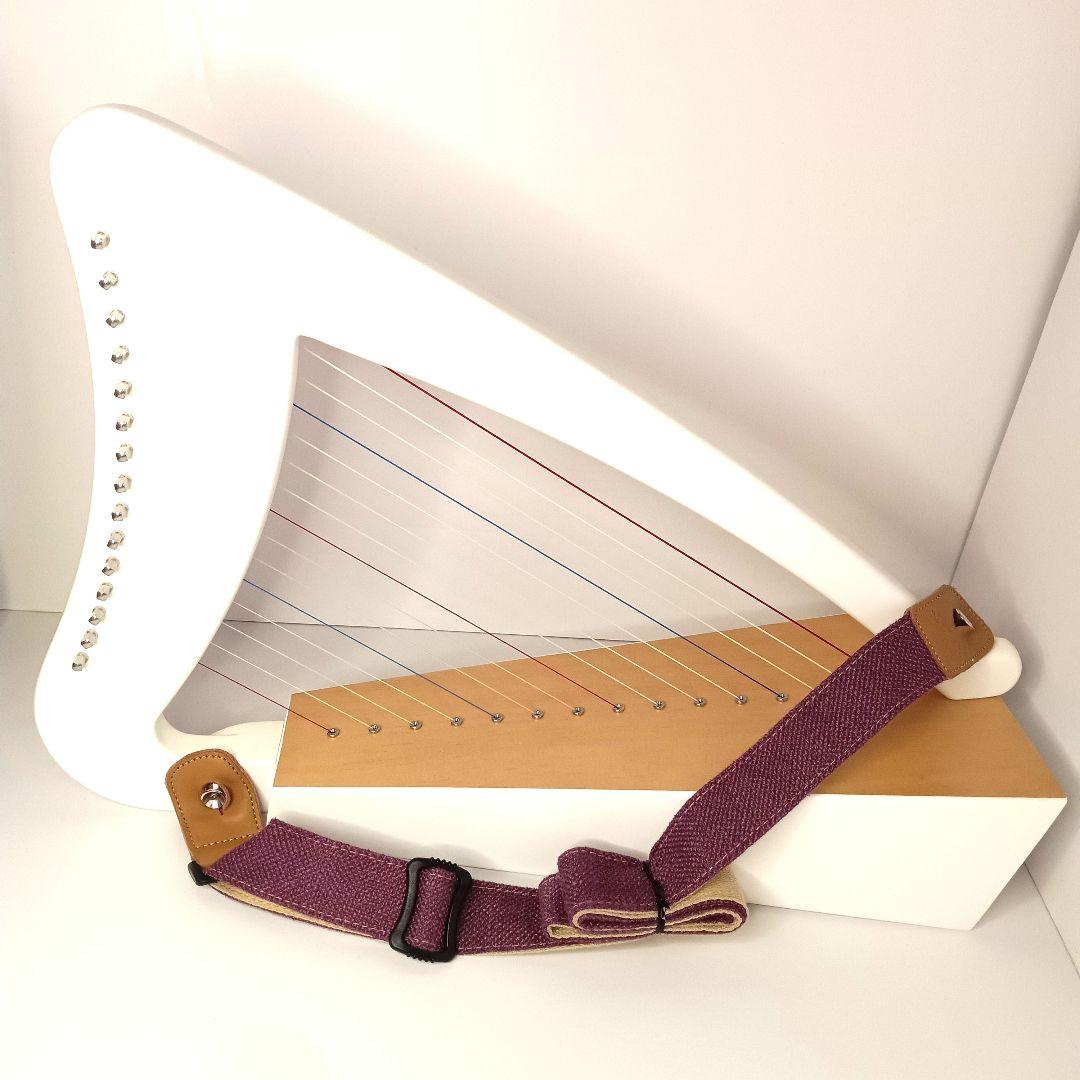 ホワイトハープ 15弦　パッションホワイト ケース ストラップ 教本 一式セット