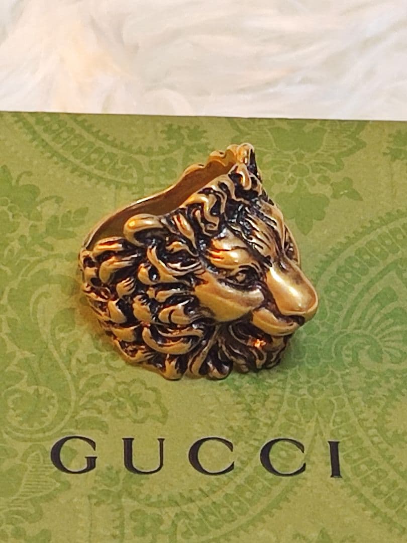 専用　新品 GUCCI グッチ ライオンヘッド リング 指輪 19号 ゴールド