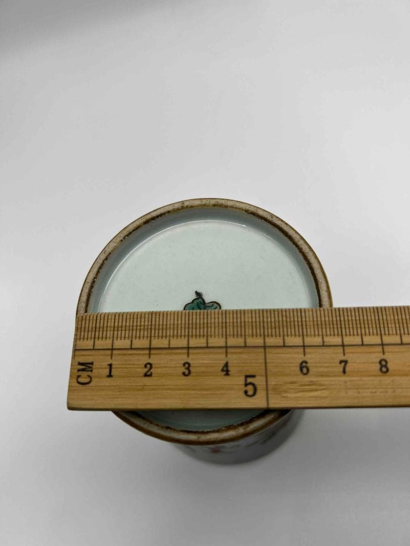 清康熙時代 粉彩 紅綠彩龍文筆筒 文房具 名品珍品　唐物　古賞物(E-52)