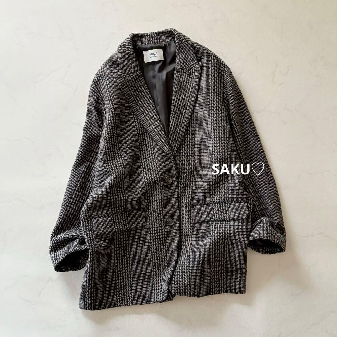 ゆうこりん❣️定価7万 MOGA グレンチェックジャケットコート サイズ2