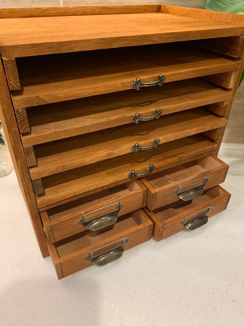 す*♬様 アンティーク風　スライド式書類ボックス　ハンドメイド