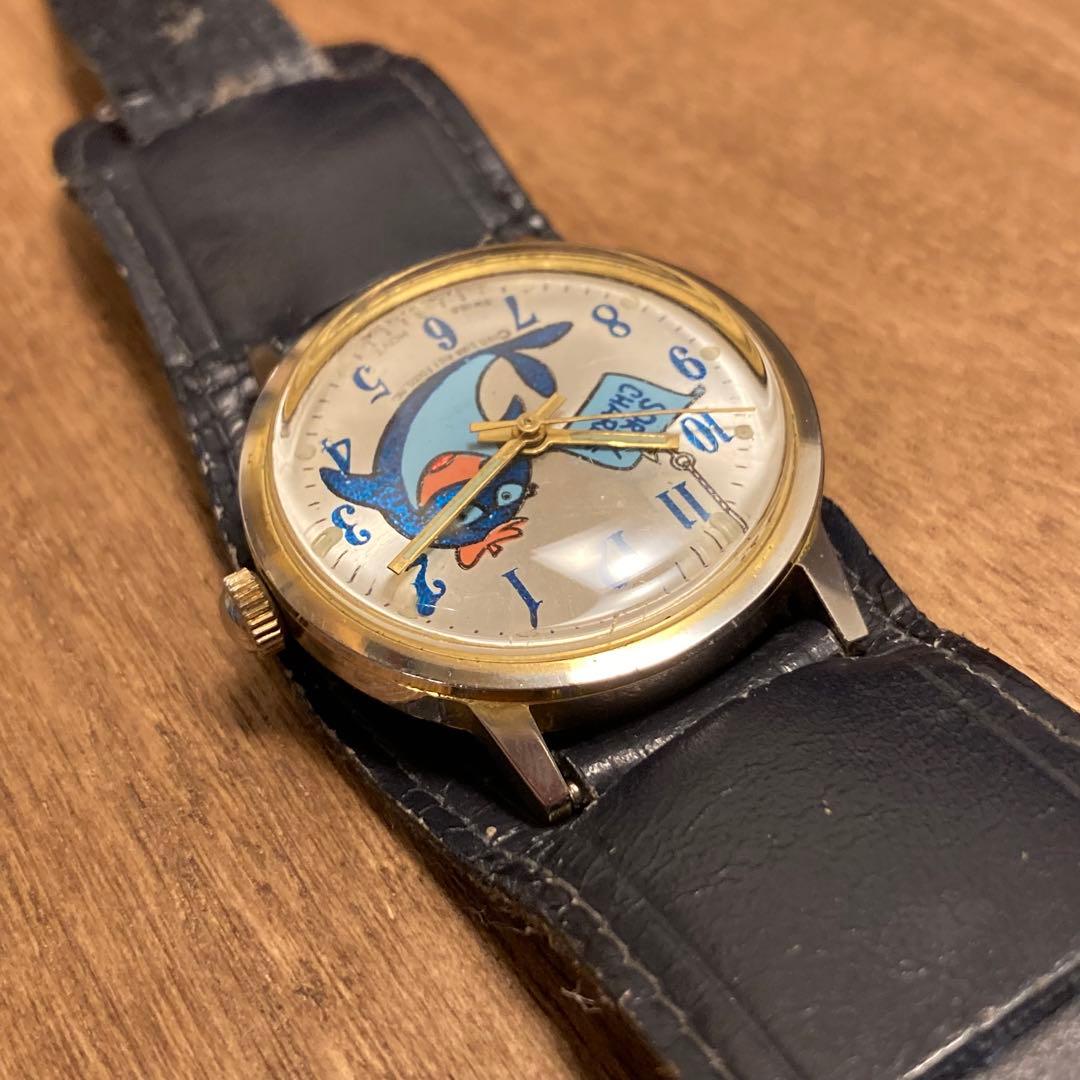 ビンテージ チャーリーザツナ 手巻き腕時計 レザーベルト USAアドバタイジング