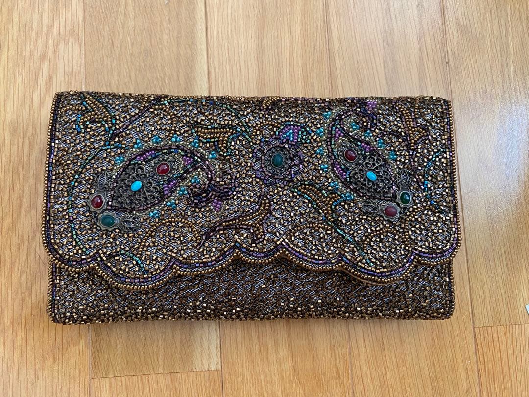 新品・未使用 京都祇園 香取屋 KATORIYA ビーズハンドバッグ 2Way