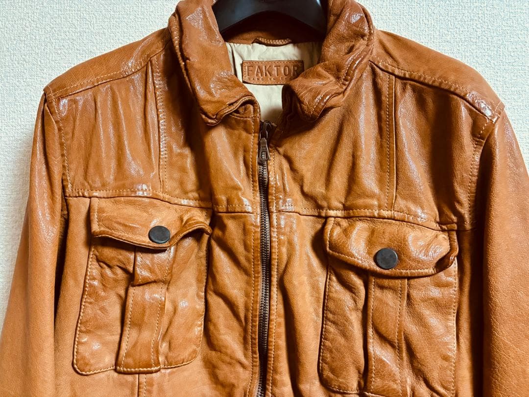 FAKTOR ファクター レザージャケット Mサイズ イタリア製 キャメル