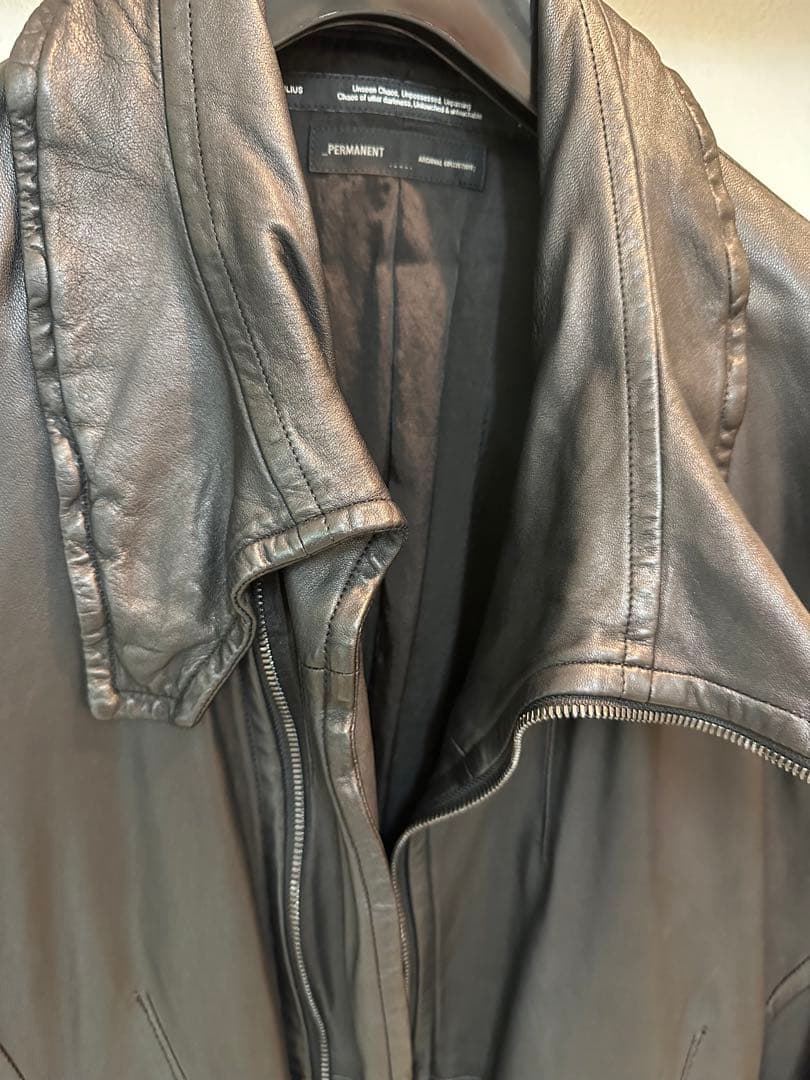 ユリウス JULIUS ジャットネックレザーライダースジャケット