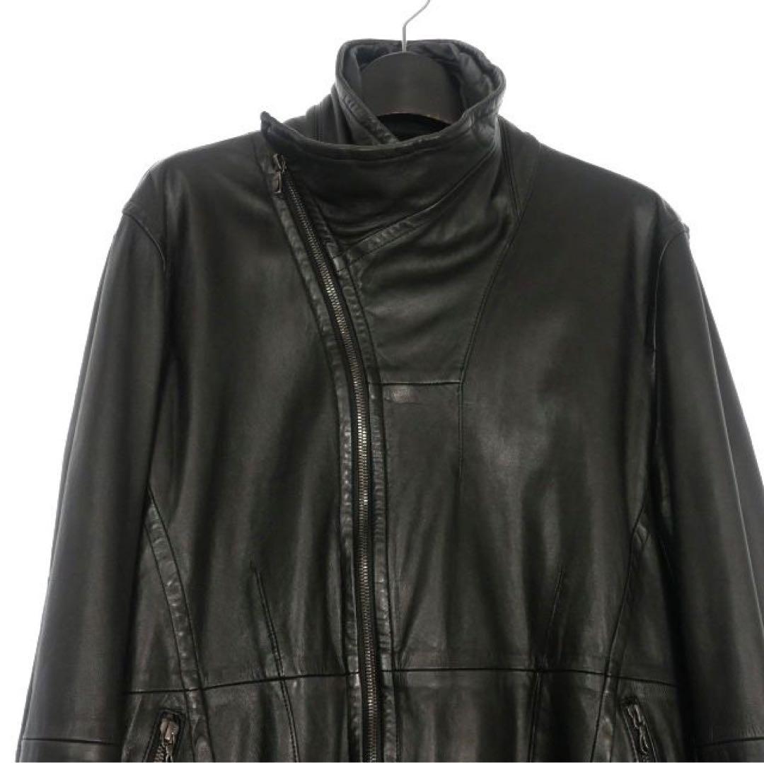 ユリウス JULIUS ジャットネックレザーライダースジャケット