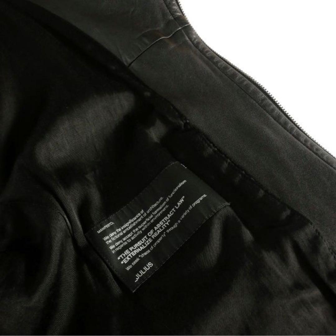 ユリウス JULIUS ジャットネックレザーライダースジャケット