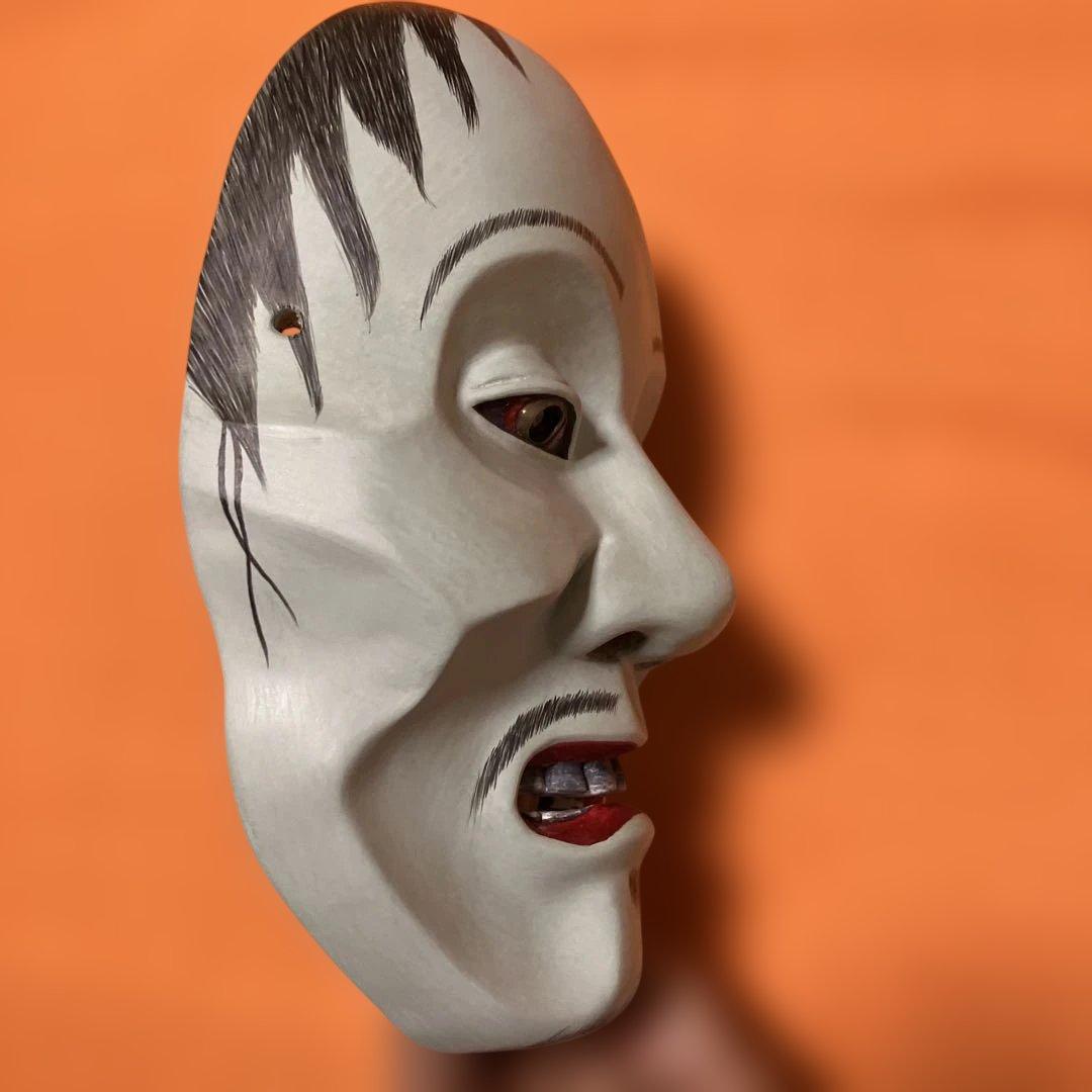 美品　能面　痩男　やせおとこ　木彫り　手彫り　桐箱