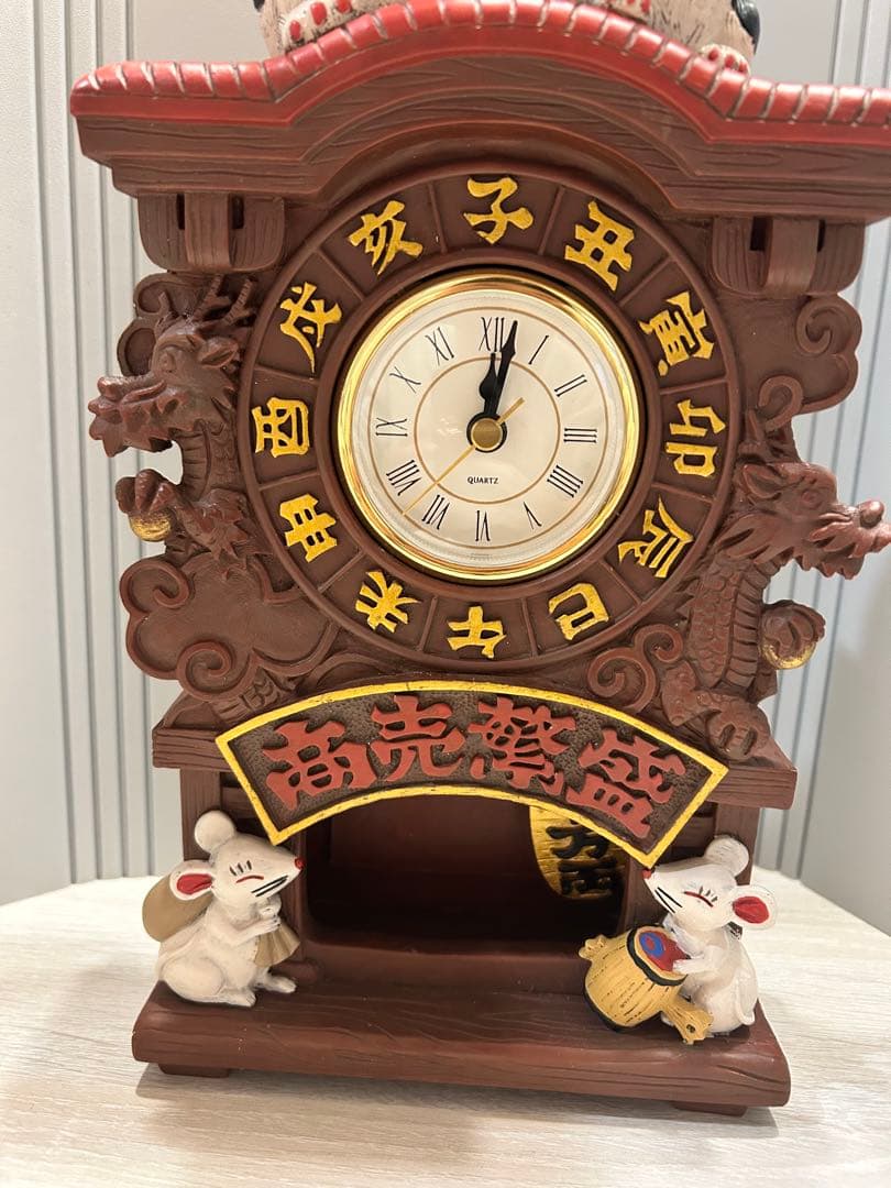 【レア】招き猫　振り子時計　セトクラフト