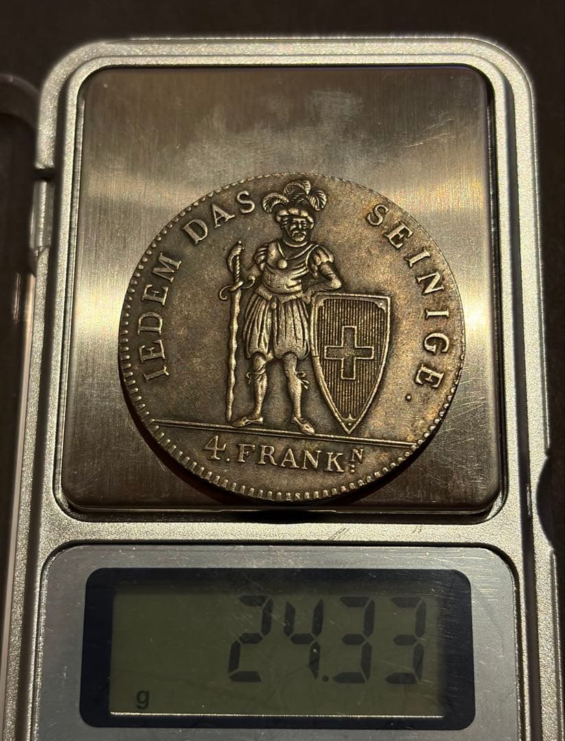 【歴史遺産級】1816年 スイス州貨 4フラン アッペンツェル銀貨