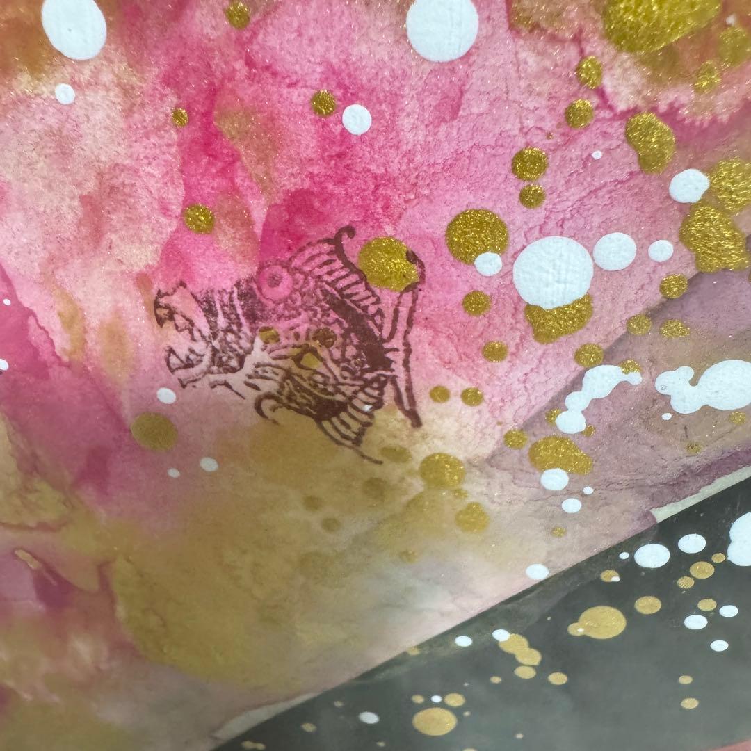 絵画 城本敏由樹 赤富士 天井天下唯我独尊　エンペラーフィッシュ