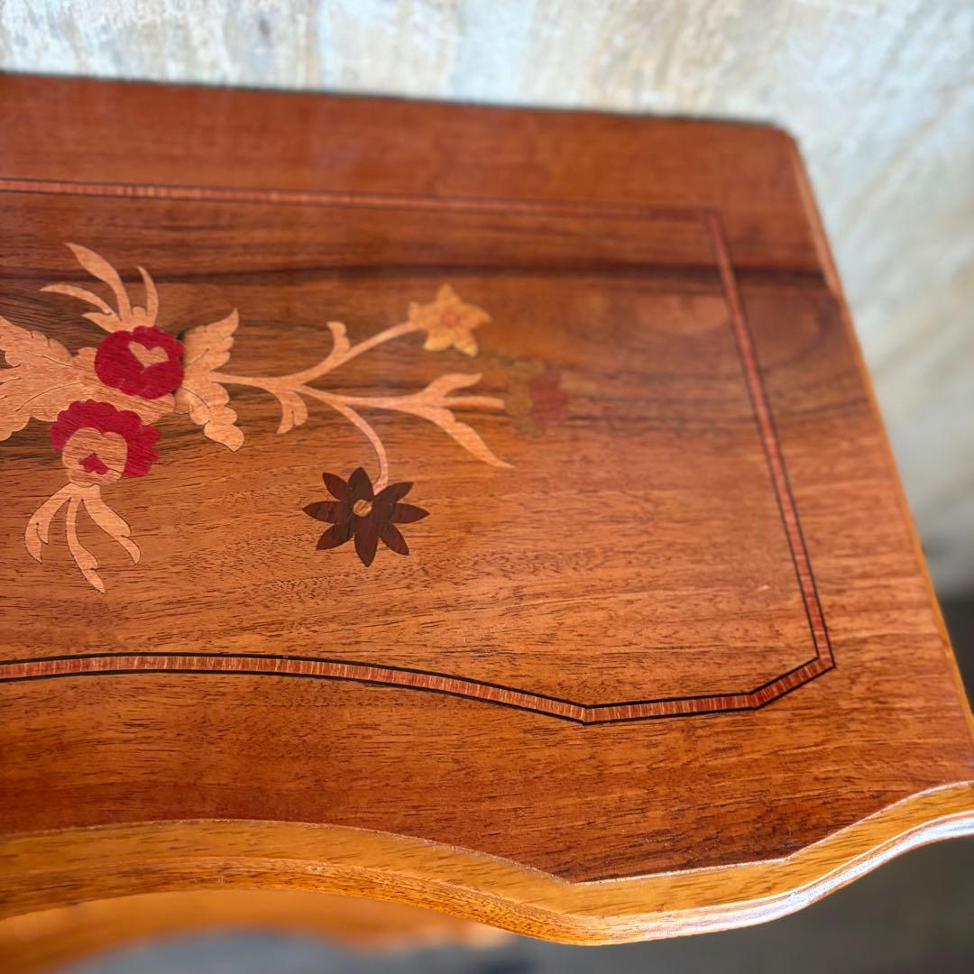 イタリア　MOR-RENS社　象嵌チェスト　4段　ミドルチェスト　マホガニー　①