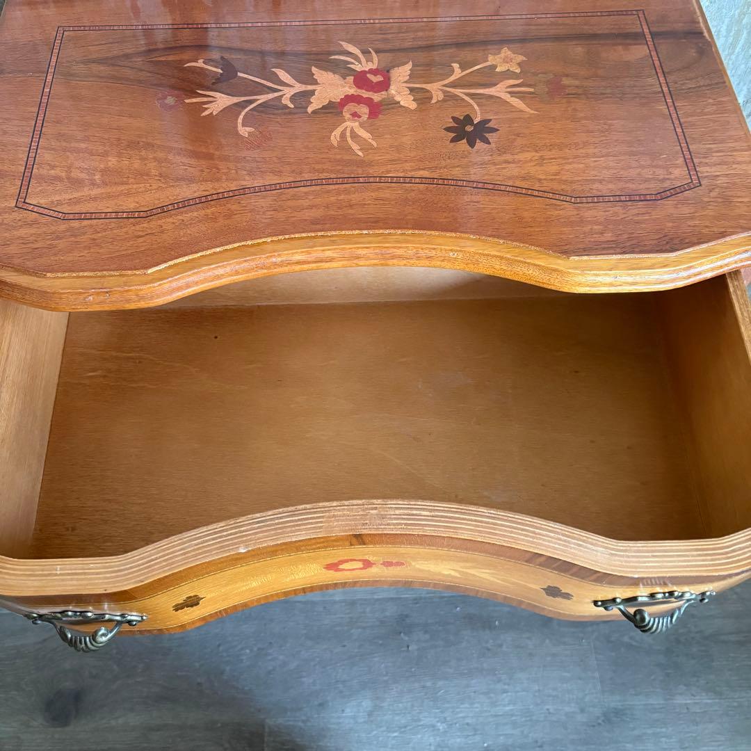 イタリア　MOR-RENS社　象嵌チェスト　4段　ミドルチェスト　マホガニー　①