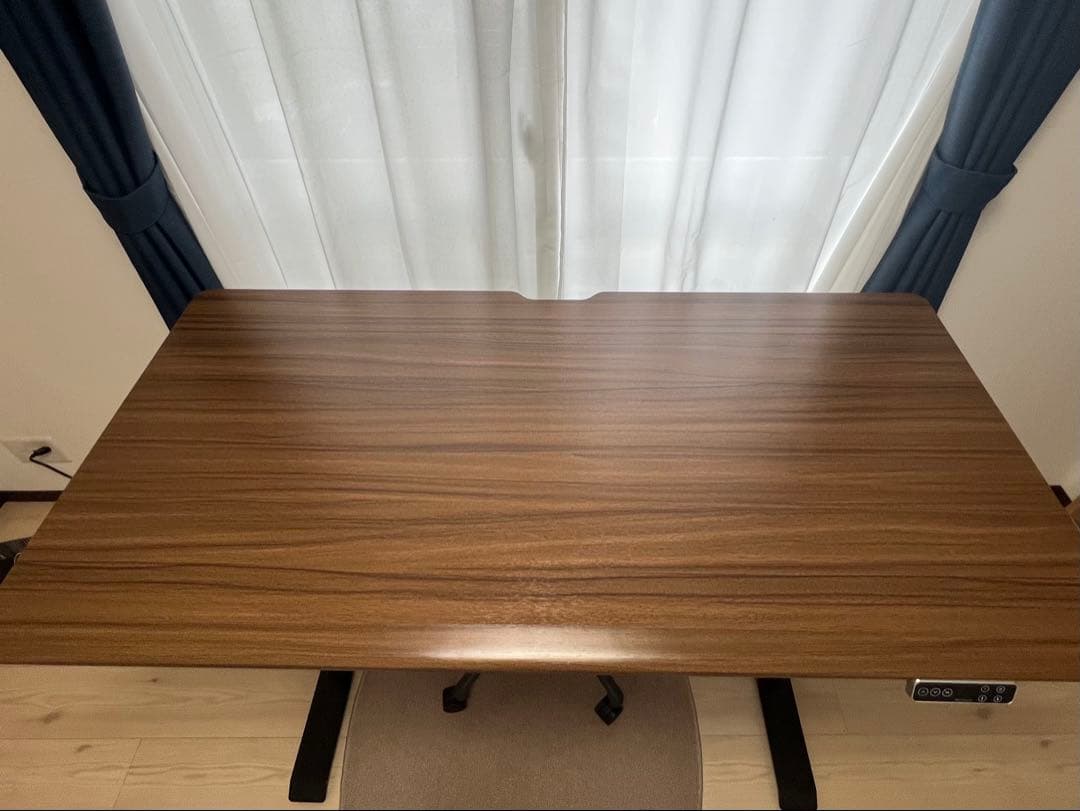 ナルFlexiSpot E7 脚フレームブラック　天板付き 140x70