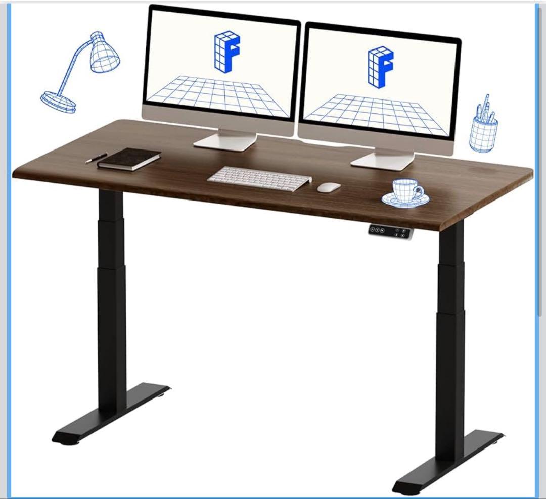 ナルFlexiSpot E7 脚フレームブラック　天板付き 140x70