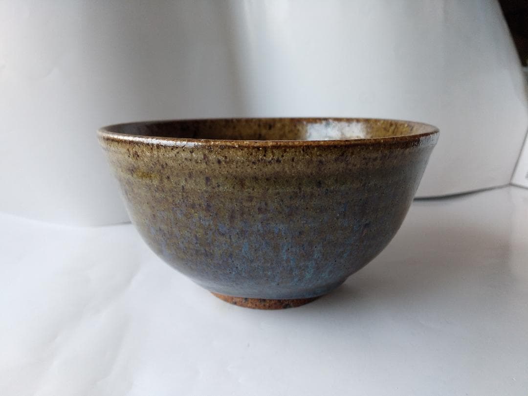 こぶし志窯 山岡三秋 窯変玉虫辰砂 茶碗 共箱 北海道 岩見沢 茶道 茶器 美品