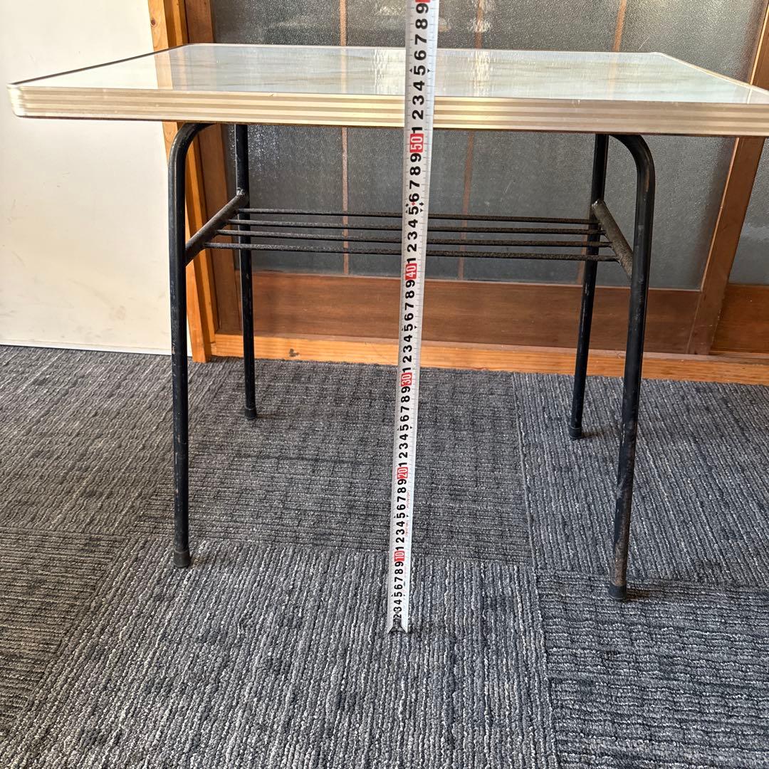 昭和レトロ　サイドテーブル　　アイアンフレーム　ヴィンテージ