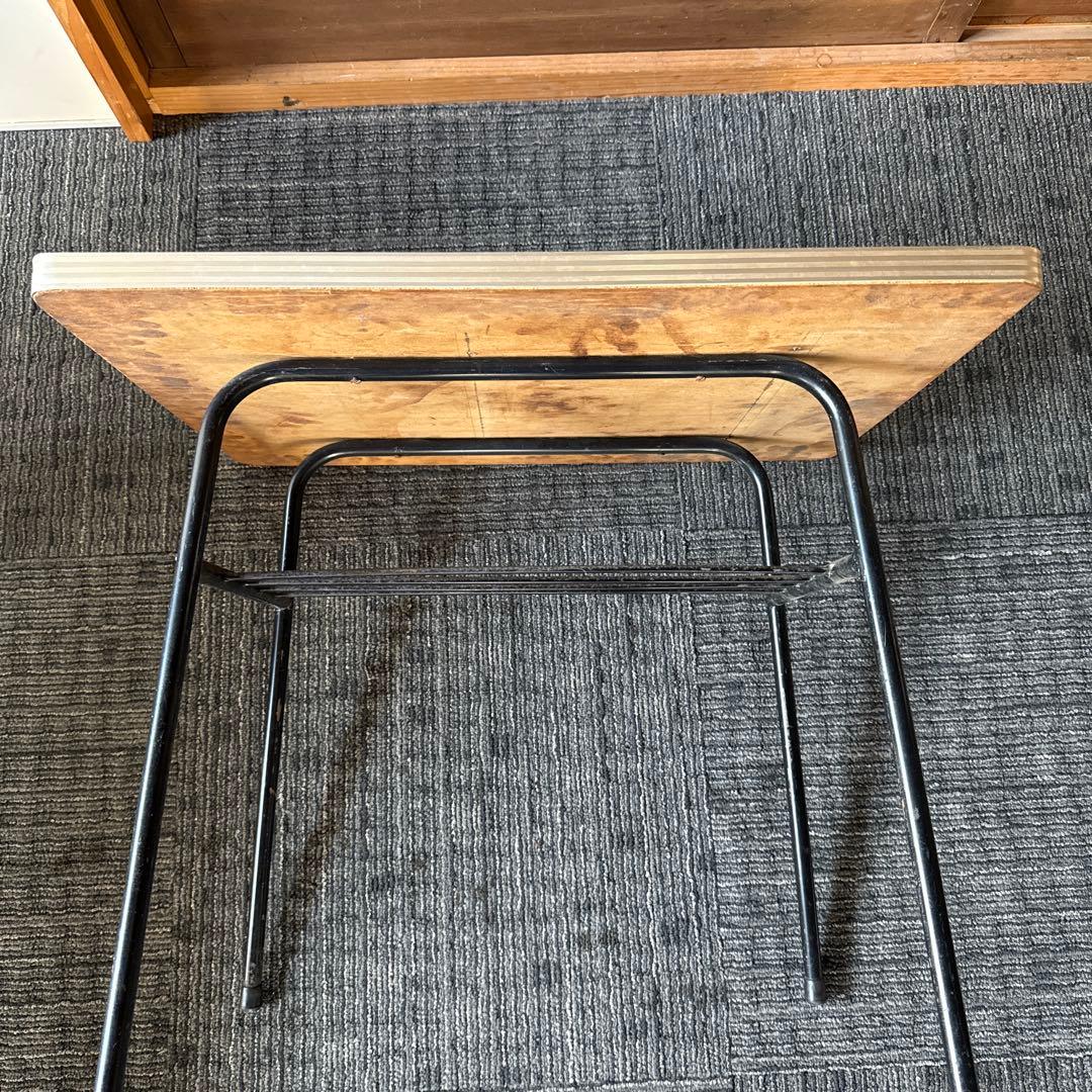 昭和レトロ　サイドテーブル　　アイアンフレーム　ヴィンテージ