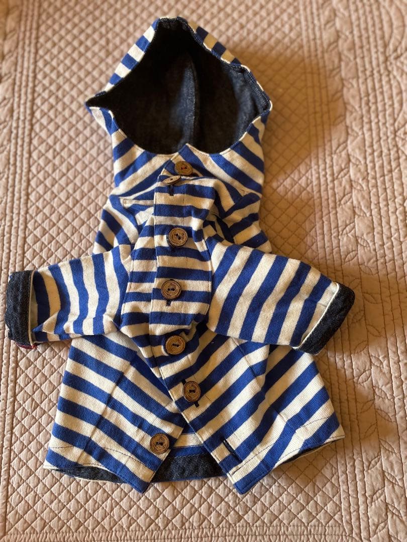 アトリエgg フード付きストライプワンピース