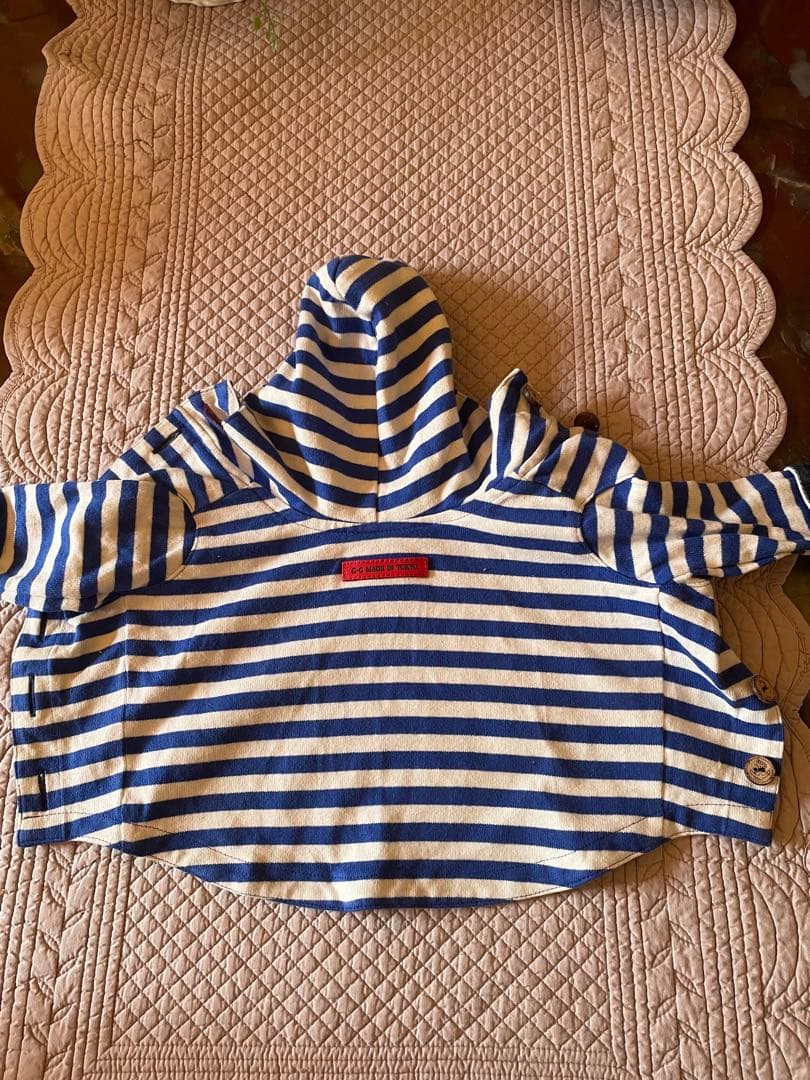 アトリエgg フード付きストライプワンピース