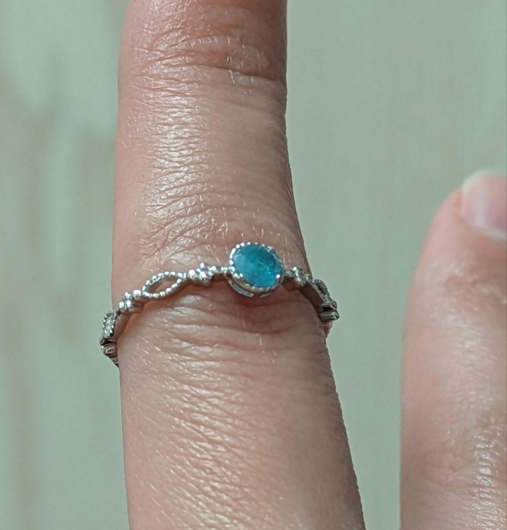 よ*)様 銅1.7%パライバトルマリン0.219ctリング