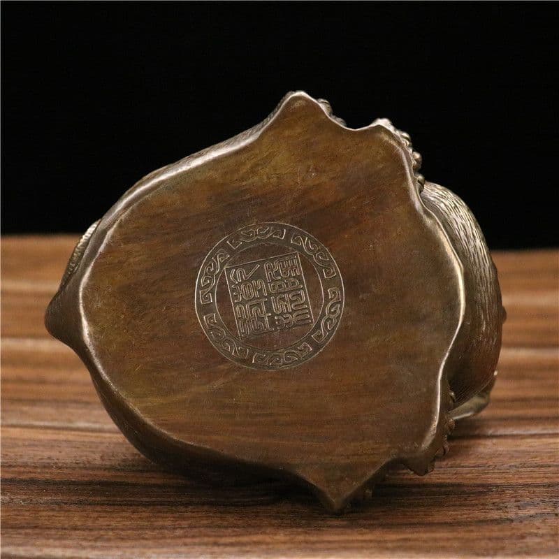 銅細工 カバの灰皿 装飾品 工芸品 美術品 置物