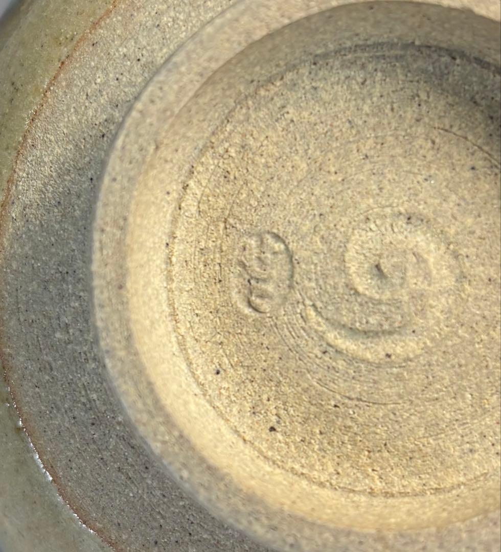 【中古品】膳所焼　色絵八ツ橋茶碗（共箱）USED〈税込•送料込〉