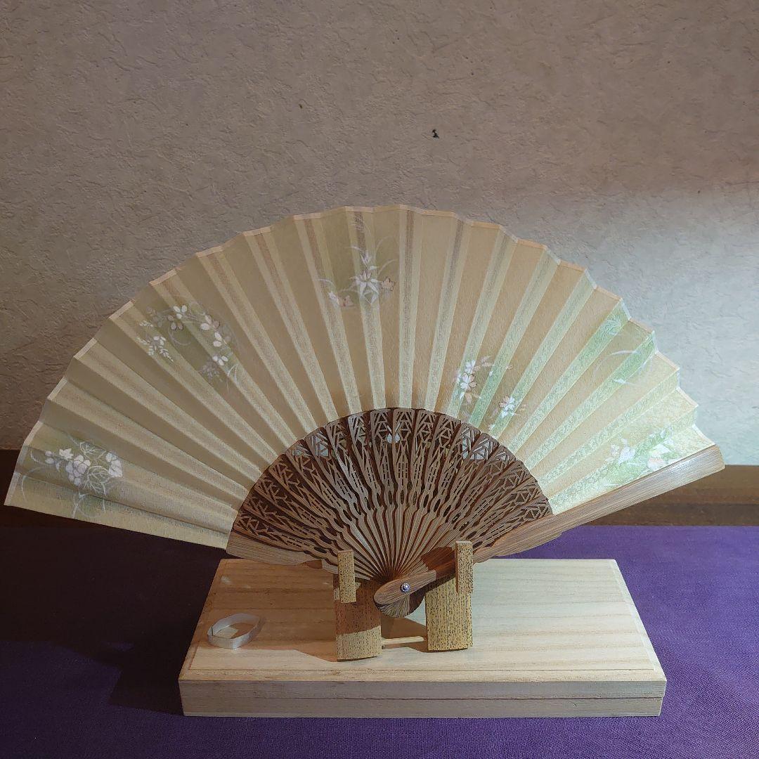 花柄デザイン 木製扇子
