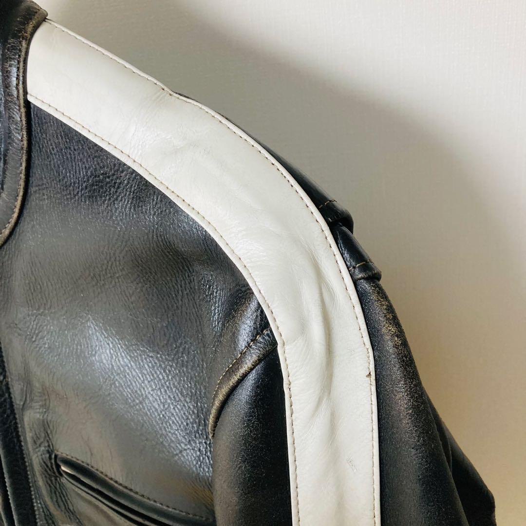 BIKERS モノトーン レーシング シングル ライダースジャケット