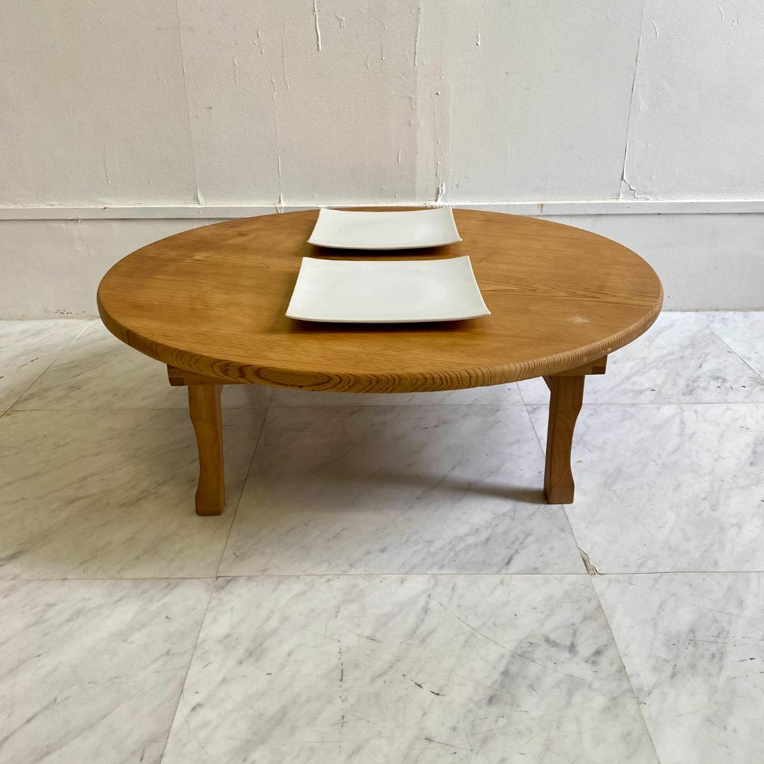レトロ 折りたたみちゃぶ台 円形 木製座卓 山田建具製作所