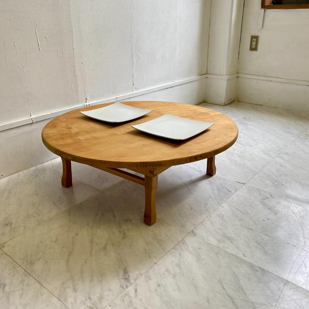 レトロ 折りたたみちゃぶ台 円形 木製座卓 山田建具製作所