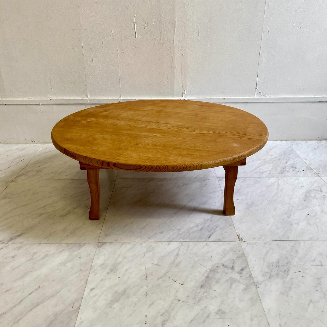 レトロ 折りたたみちゃぶ台 円形 木製座卓 山田建具製作所