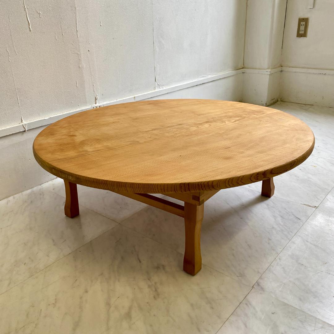 レトロ 折りたたみちゃぶ台 円形 木製座卓 山田建具製作所