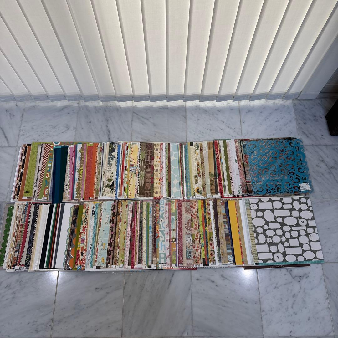 超お得　スクラップブッキング用品大量　12インチペーパー290枚以上　超お得