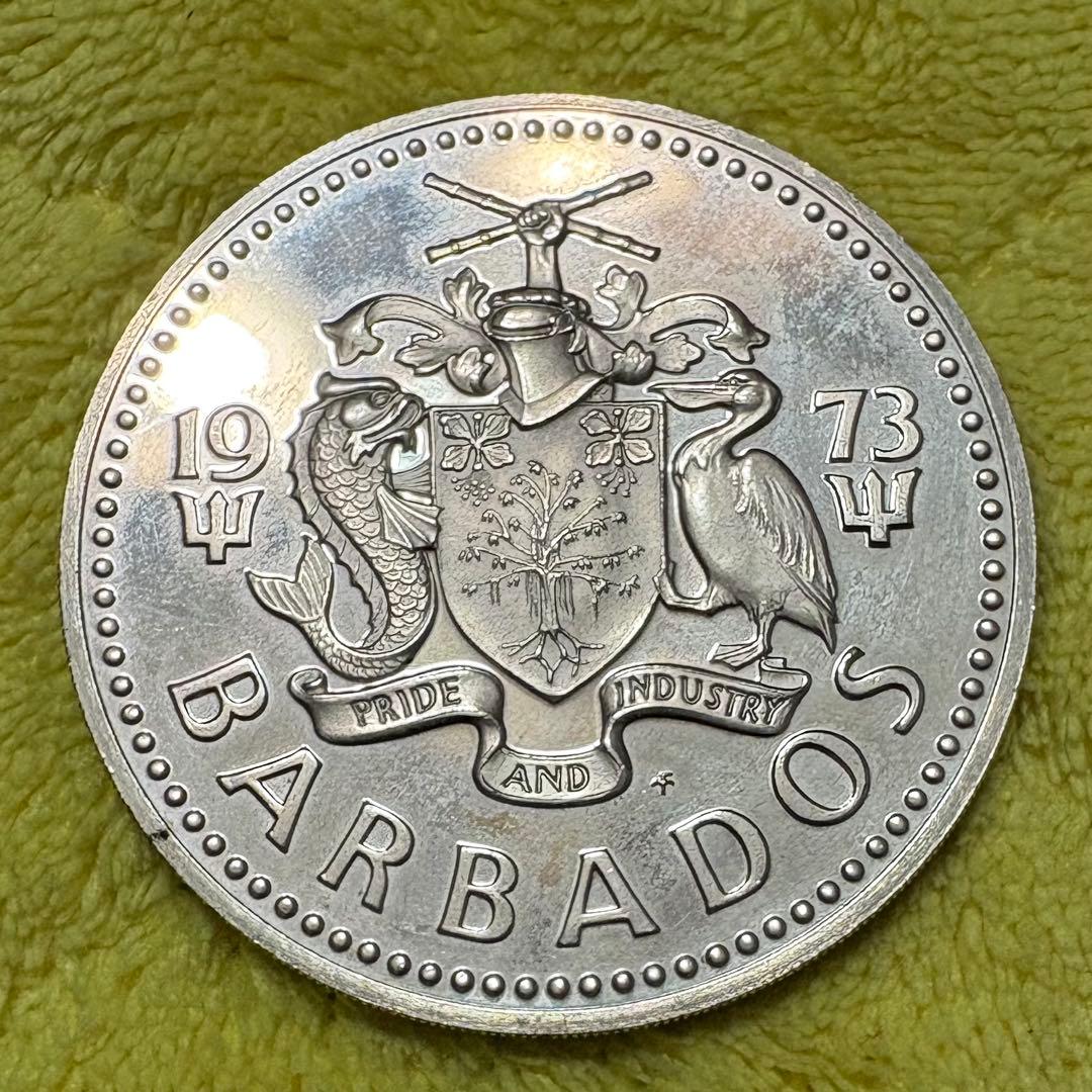 バルバドス 10ドル銀貨 1973年 量目が38g
