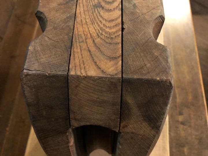 ⭐️超希少／レア／昭和レトロ／大型木製船滑車／欅滑車／赤欅／什器／ディスプレー