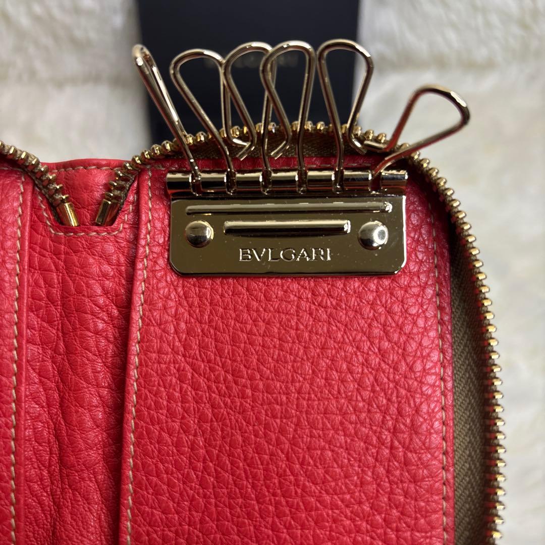 ✨未使用級✨BVLGARI ブルガリ　6連キーケース　ラウンドファスナー　箱付き