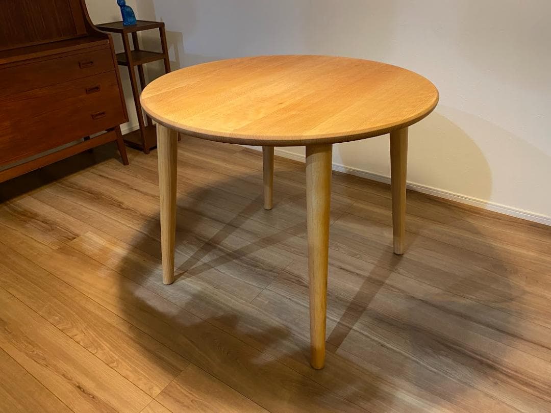 90s ビーチ材 ラウンドテーブル オイルフィニッシュ仕上済