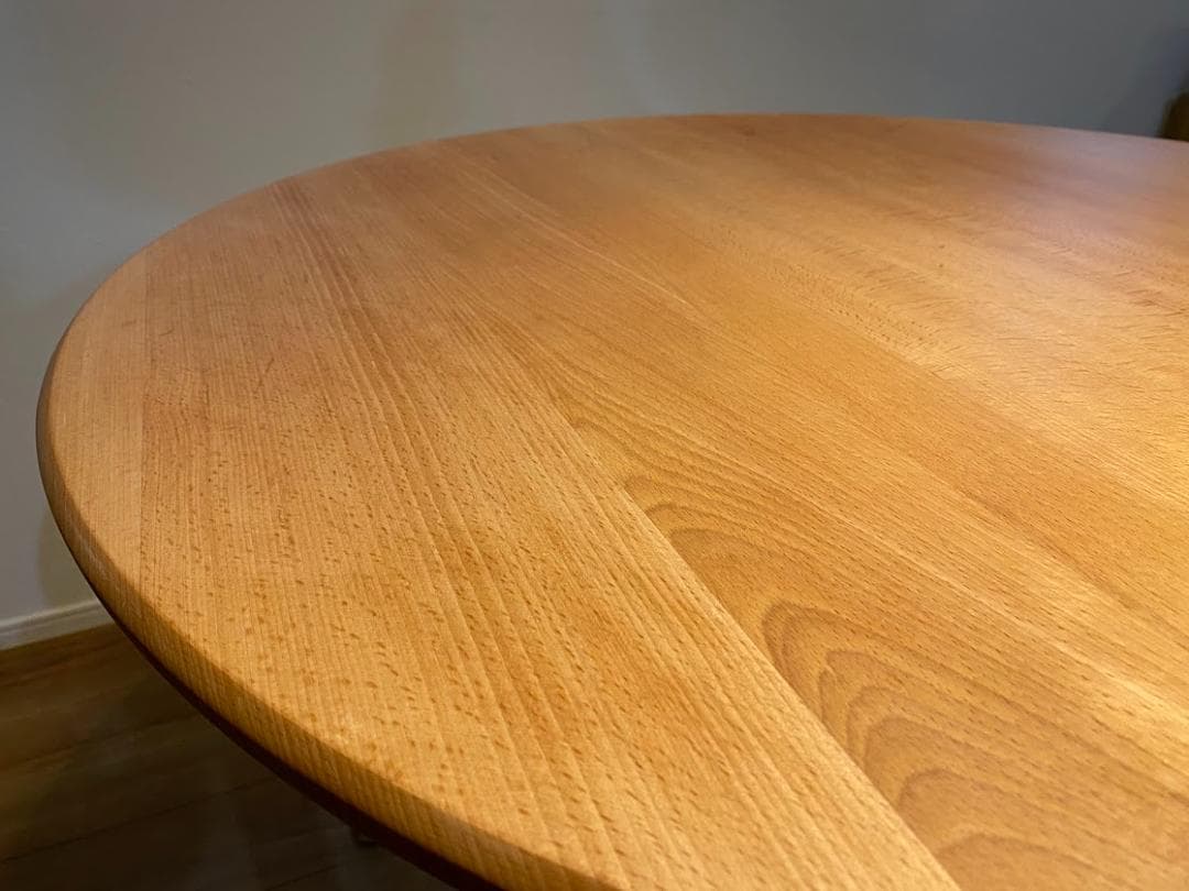 90s ビーチ材 ラウンドテーブル オイルフィニッシュ仕上済